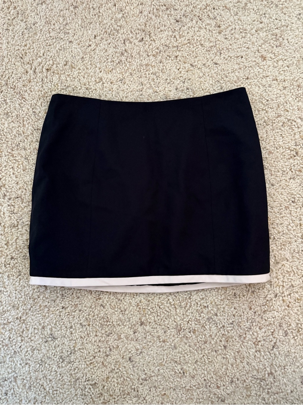 White Fox Boutique Black Mini Skirt with White Trim